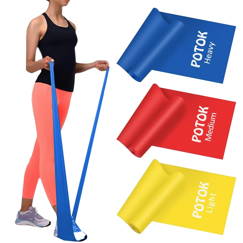 Widerstandsbänder 3er-Set Fitnessbänder mit 3 Widerstandsstufen, Resistance Bands Gymnastikbänder mit Tragetasche Ideal für Yoga, Pilates, Krafttraining, Physiotherapie