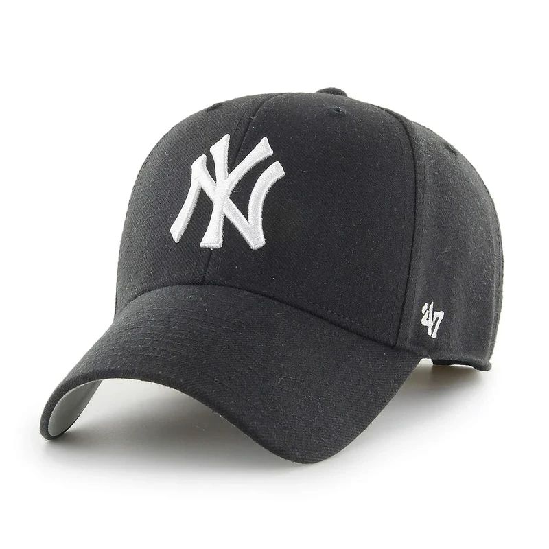 '47 MLB New York Yankees MVP Unisex-Baseballkappe, Verstellbar, Hochwertiges Design und Verarbeitung, White Logo, Black