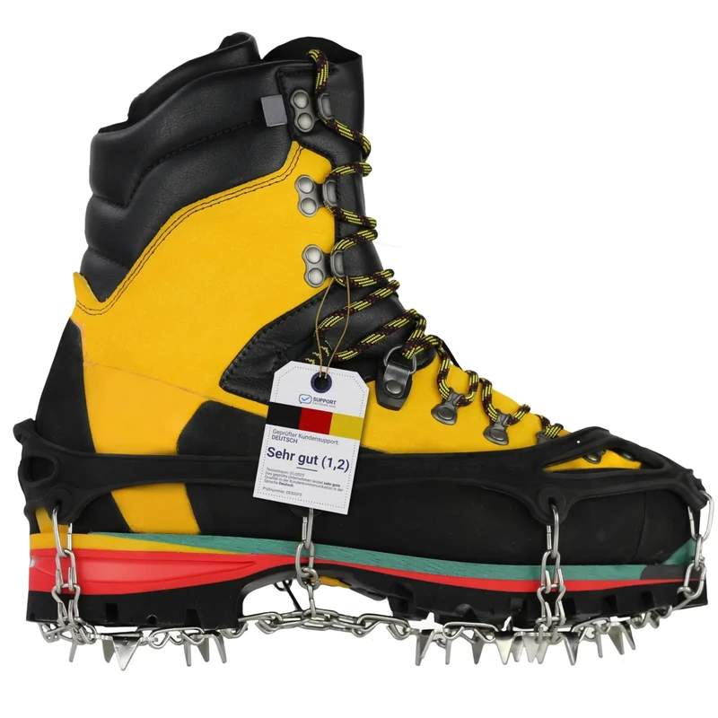 Schuh-Spikes für Schnee und Glatteis. Steigeisen Grödel mit Krallen aus Edelstahl. Edelstahl-Zähne für Outdoor-Sport, Wanderungen, Spazieren im Winter (Size L)