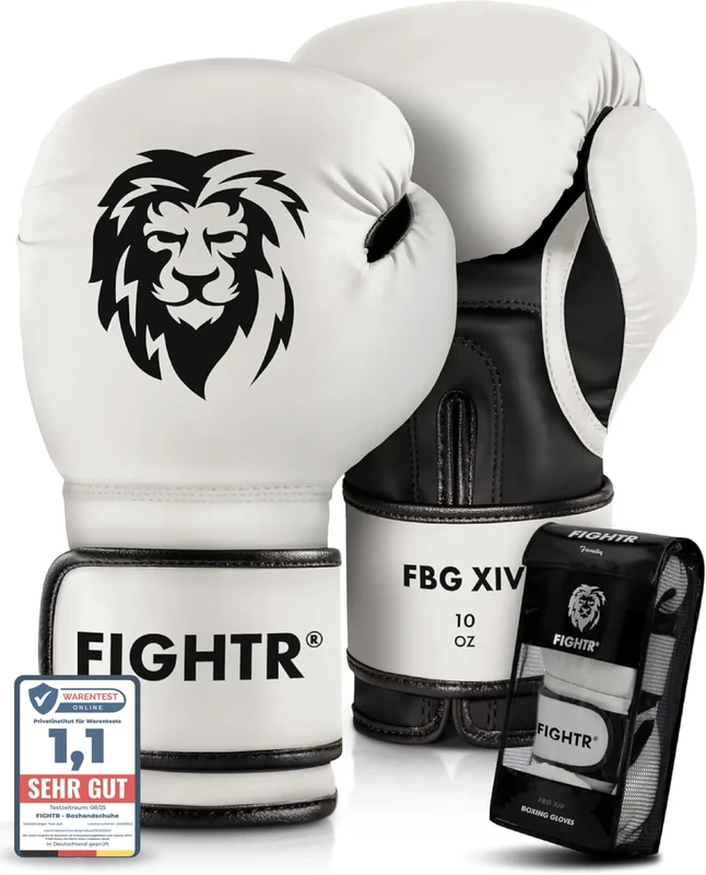 FIGHTR® Boxhandschuhe - Maximaler Schutz & Stabilität | Box Handschuhe für Boxen, MMA, Muay Thai & Kickboxen | Größen 8-16 oz, inkl. Tragetasche