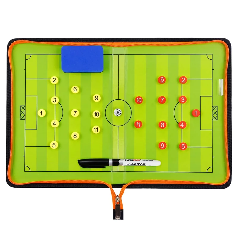 Boclay Fußball Taktiktafel Tragbar Trainer Taktikmappe Coachen Trainer-Mappe Fussball Coach-Board mit Magneten, Boardmarker, Schwamm