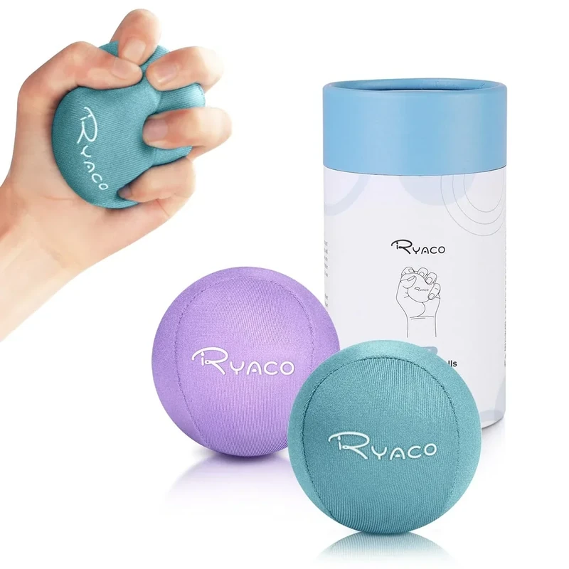 Ryaco Antistress-Bälle, 2er-Set, Handtrainer, Knetball, Fingergymnastik-Ball, Stressbewältigung
