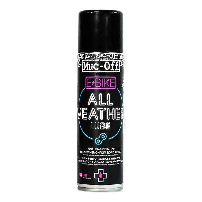 Muc Off E-Bike All-Weather Chain Lube Allwetter- Kettenöl, 250 ml - Premium E-Bike Kettenfett, Kettenspray Fahrrad - Formuliert Für Alle Wetterbedingungen, black