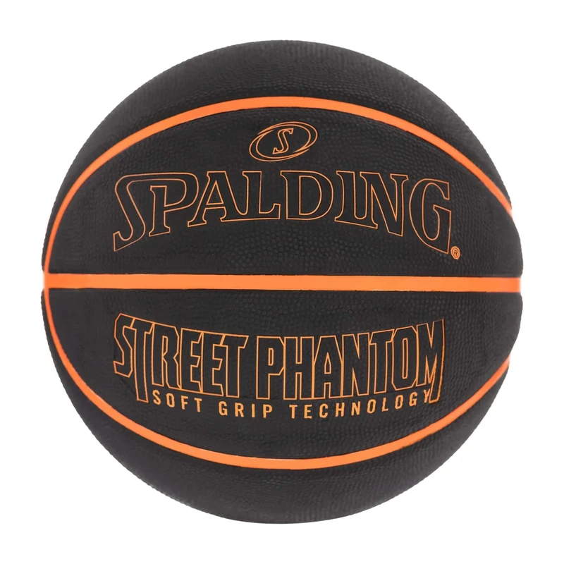 Spalding - Street Phantom- Basketballball - Größe 7 - Basketball - Zertifizierter Ball - Gummi - Outdoor - Orange - rutschfest - Hervorragender Grip - Extrem widerstandsfähig