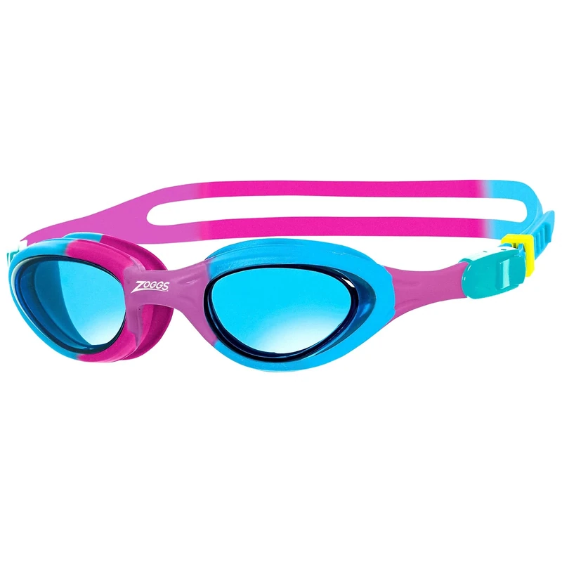 Zoggs Super Seal Schwimmbrille Kinder 6-14 – Kinder Schwimmbrille mit UV-Schutz, Antibeschlag, Junior Brille, Schnell Verstellbares Kopfband, 180° Rundumsicht, Blaues Glas, Rosa/Blau - Image 1