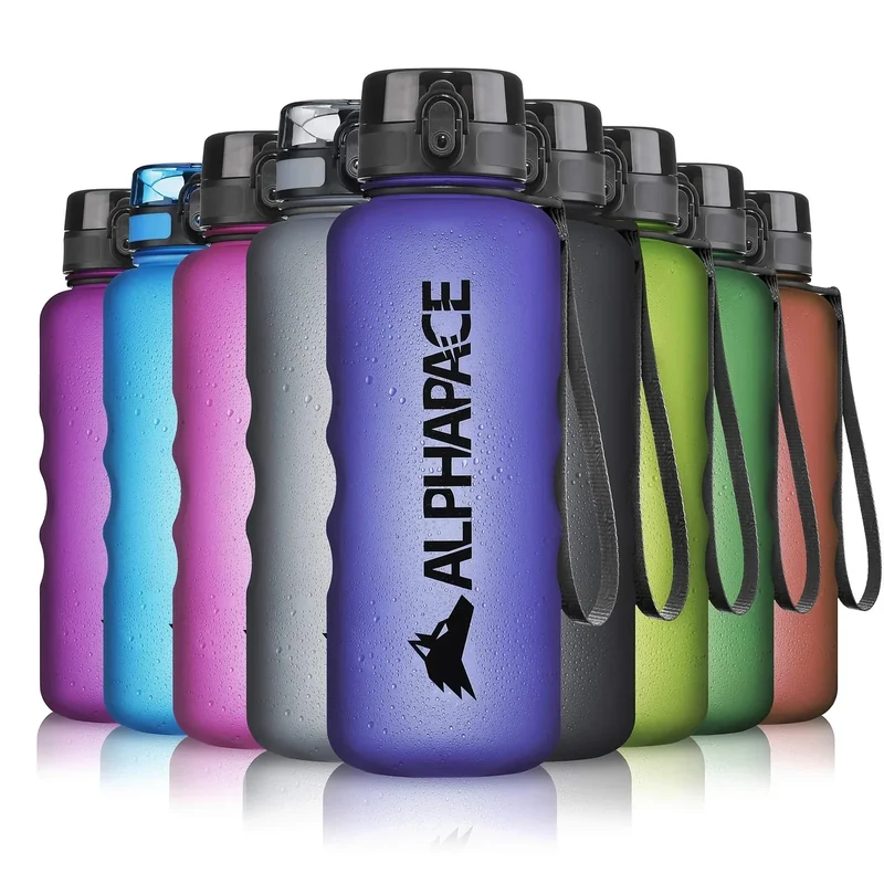 ALPHAPACE Trinkflasche, auslaufsichere 1.500 ml Wasserflasche, BPA-freie Flasche für Sport, Fahrrad & Outdooraktivitäten, Sportflasche mit Fruchteinsatz, in Dark-Blue