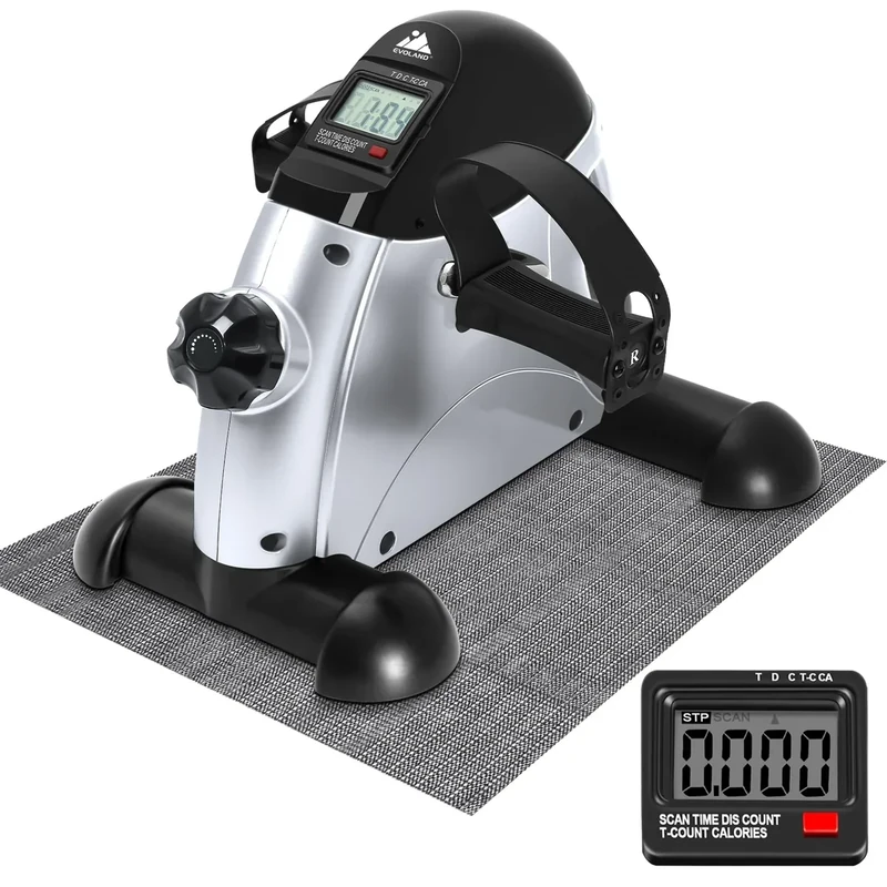 EVOLAND Heimtrainer Mini Fitnessbike, Arm und Beintrainer Pedaltrainer mit LCD Display, Hometrainer Fitnessgerät für Zuhause Büro