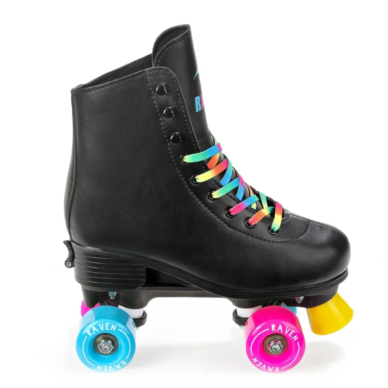 RAVEN Rollschuhe Roller Skates für Kinder Erwachsene Mädchen Damen verstellbar (Iris Black, 39-42 (25-26,5cm))