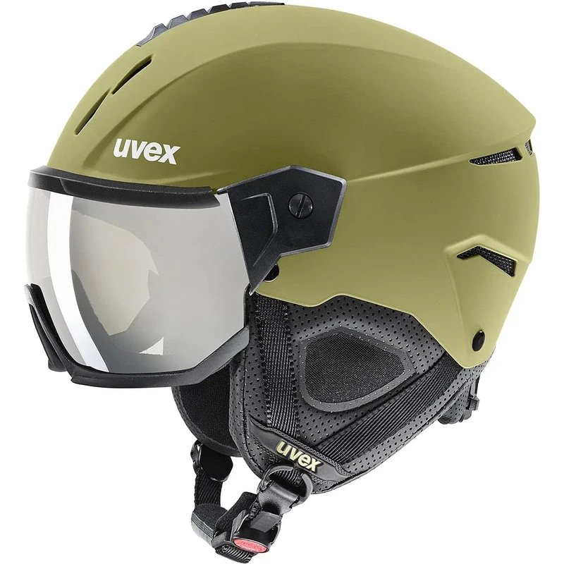 uvex Instinct Visor - robuster, stylischer, optimal belüfteter Skihelm mit beschlagfreiem Visier für Damen und Herren - Crocodile matt - 53-56 cm