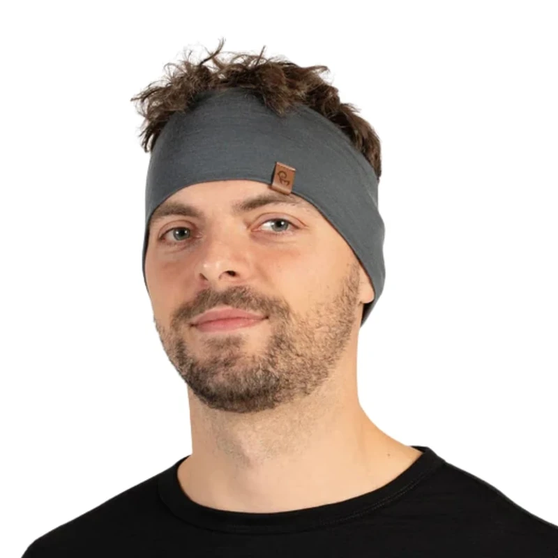menique 100% Merinowolle Stirnband Herren – Dünnes Sport Stirnband Damen, Leichtes Atmungsaktives Lauf Stirnband Merino, Thermo Stirnband für Joggen, Wandern, Radfahren & Training (Perfektes Grau)