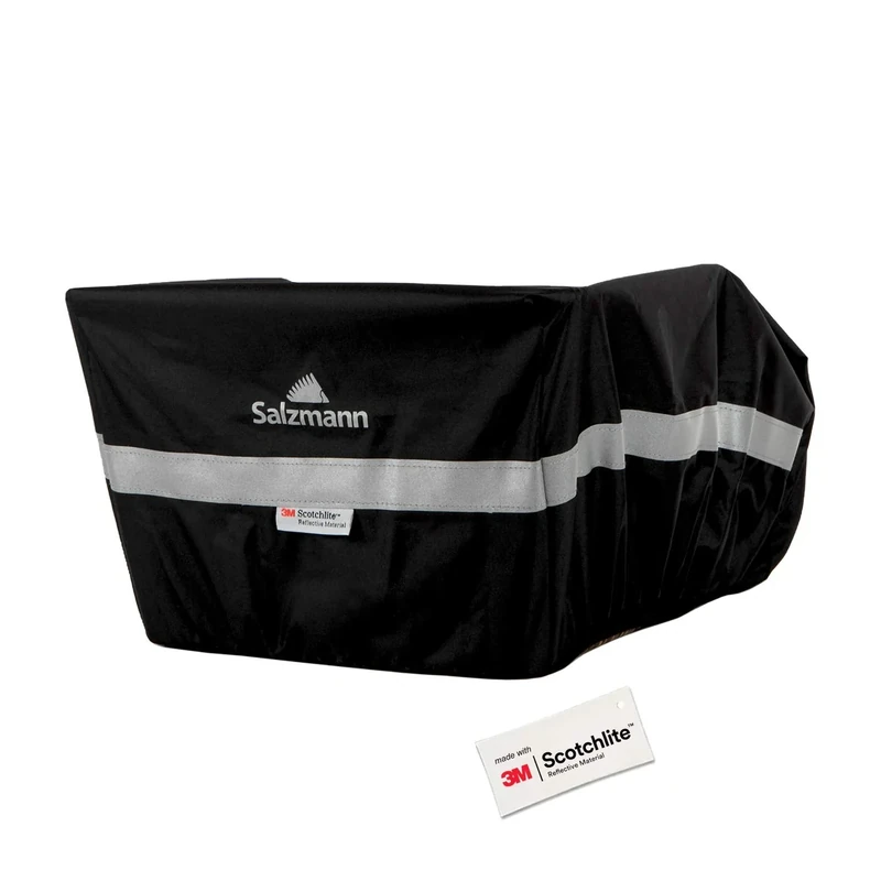 Salzmann Reflektierender Regenschutz für Fahrradkörbe - Wasserdichte Korbabdeckung - Hergestellt mit 3M Scotchlite