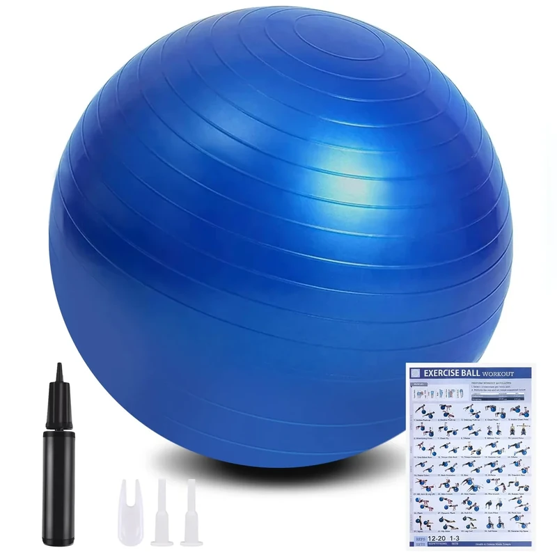 flintronic Gymnastikball, 65 cm Ultra-Dicker Anti-Explosions-Yoga-Ball mit aufblasbarer Fußpumpe, Robuster Maximalbelastbarkeit Fitness-Ball für Sport-Fitness, Yoga, Pilates