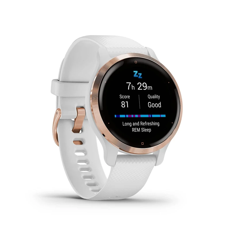 Garmin Venu 2S – schlanke GPS-Fitness-Smartwatch mit ultrascharfem 1,1“ AMOLED-Touchdisplay, Gesundheitsfunktionen, über 25 vorinstallierten Sport-Apps, Music & Pay