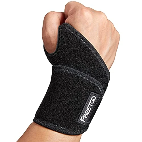 FREETOO Air mesh wrist brace for carpal tunnel support for pain relief, compression wrist support strap at work for women men, adjustable wrist guard fit right left hand for arthritis tendonitis - Image 1