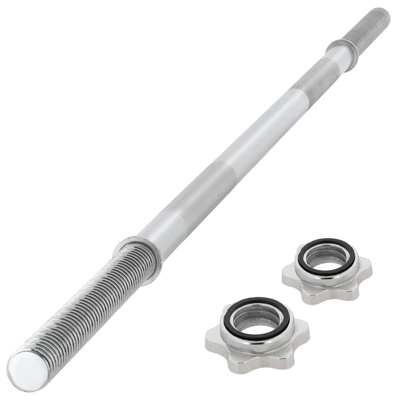 MAXXIVA Hantelstange 160 cm Langhantelstange Krafttraining Zugstange silber verchromt Sternverschluss bis 300 kg Workout Bodybuilding Fitness Gewichtheben