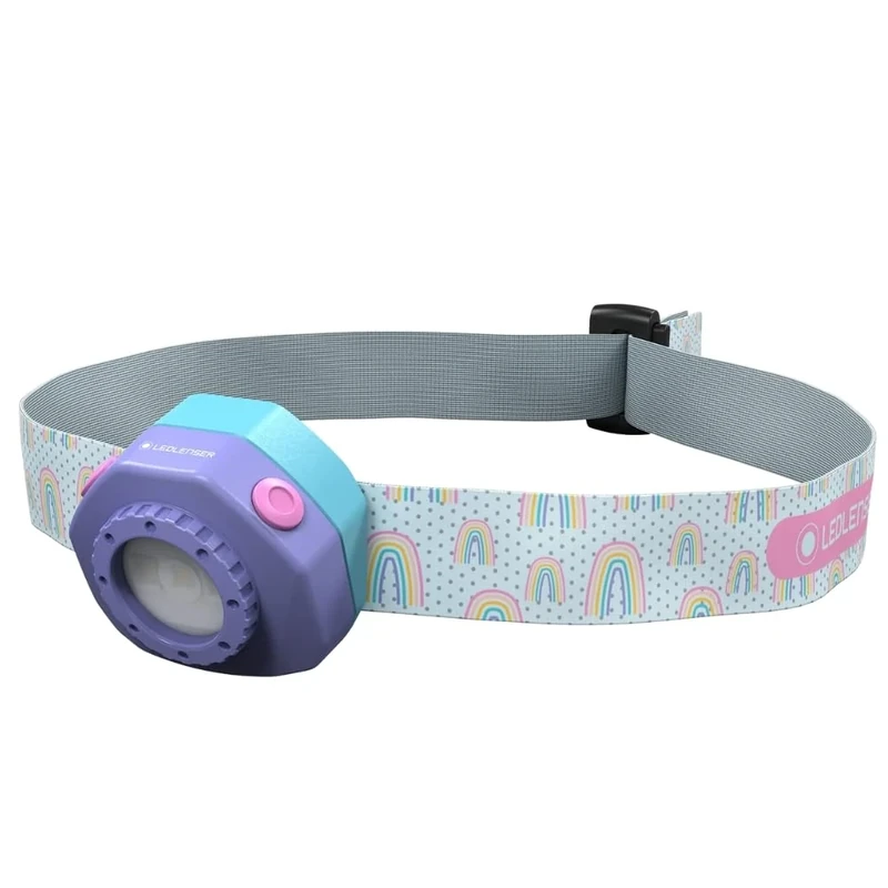 Ledlenser KIDLED4R Kinder-Stirnlampe Wiederaufladbar | 3 LED-Farben und Blinkmodus, Leichtgewicht 25g, inkl. Taschenclip, automatische Abschaltfunktion, zum Lesen, Campen, Geschenk für Kinder, Lila