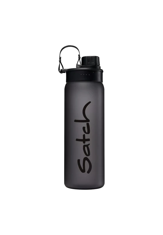 Satch Sport Trinkflasche BPA frei 650 ml, Auslaufsicher und Kohlensäure geeignet, für Sport- und Erfrischungsgetränke Schwarz