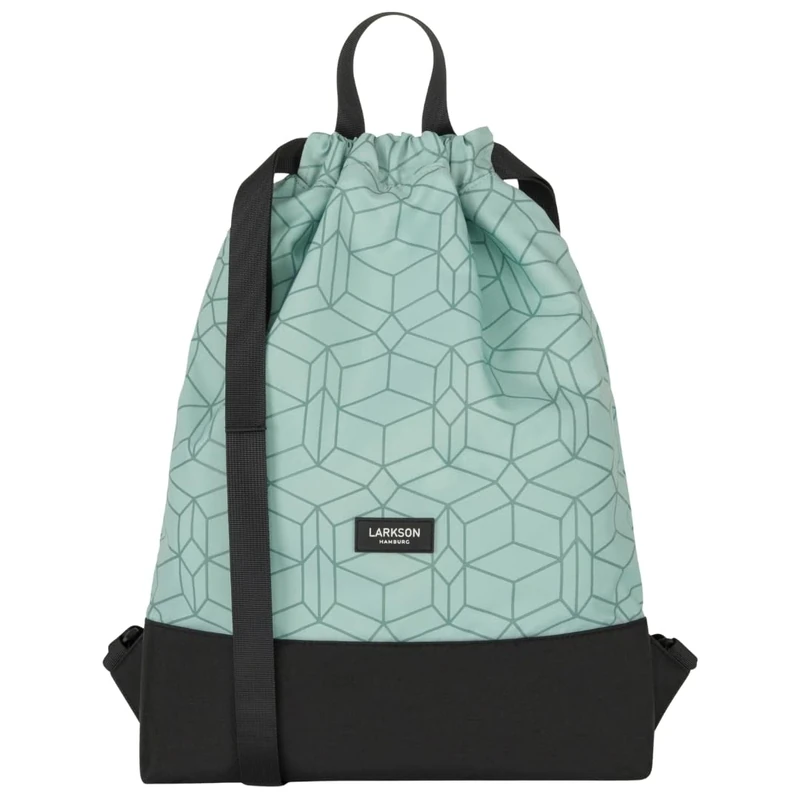 LARKSON Turnbeutel Damen & Herren Mint - No 7 - Rucksack Damen für Sport und Festival - Beutel Rucksack Klein mit Innentasche - Außentasche für Schnellzugriff