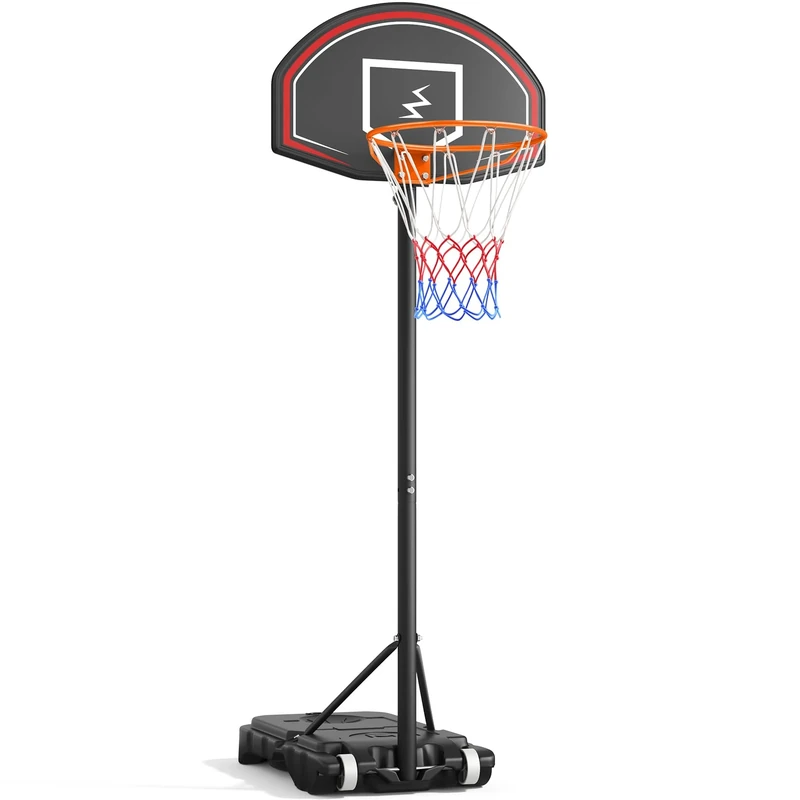 YOLEO Basketballkorb Outdoor für Kinder, 110–210cm Höhenverstellbar, Transportable Basketballständer mit Rollen, Tragbar Kinder Basketballkorb