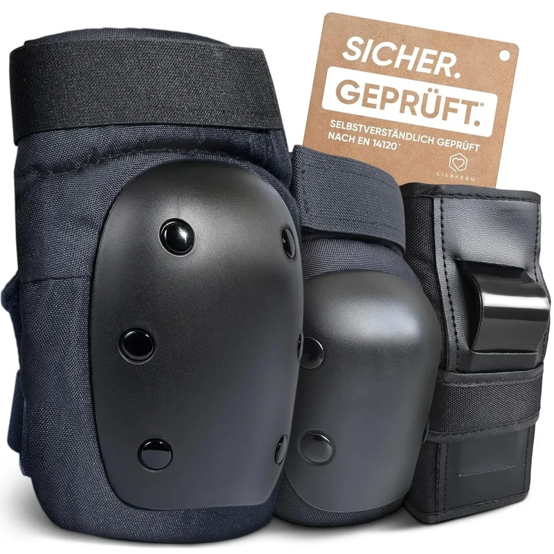 Liebkern Skate Protektoren Set für Erwachsene & Kinder [unisex] - Ideal für Inliner, Skateboard, Scooter - Schoner Inliner Erwachsene Knieschoner Inliner Schoner Erwachsene Schoner Set Erwachsene