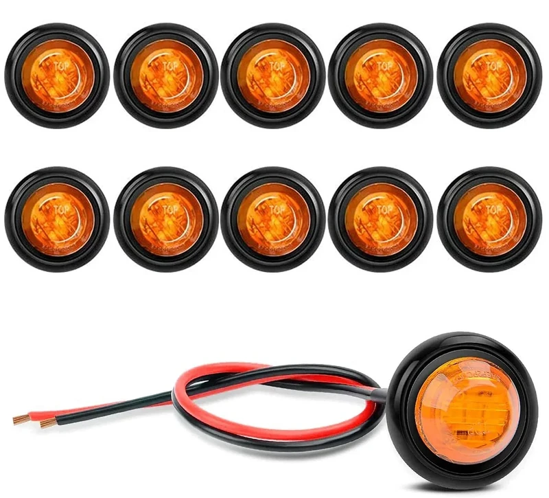 GUUZI 10 Packungen wasserdichte LED-Leuchten, Unterwasserbeleuchtung, nützliche LED-Innenleuchten, Navigationslichter 12 V (Ambra)