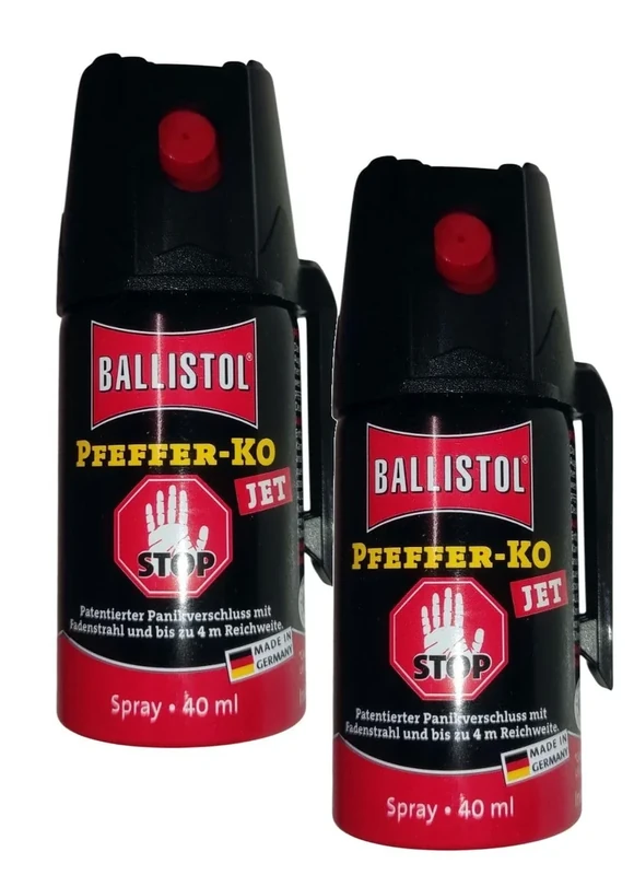 KO Pfefferspray Jet | Fog Verteidigungsspray | Abwehrspray Hundeabwehr | zur Selbstverteidigung | Sparset | Made in Germany (Jet 40 ML 2 Stk)