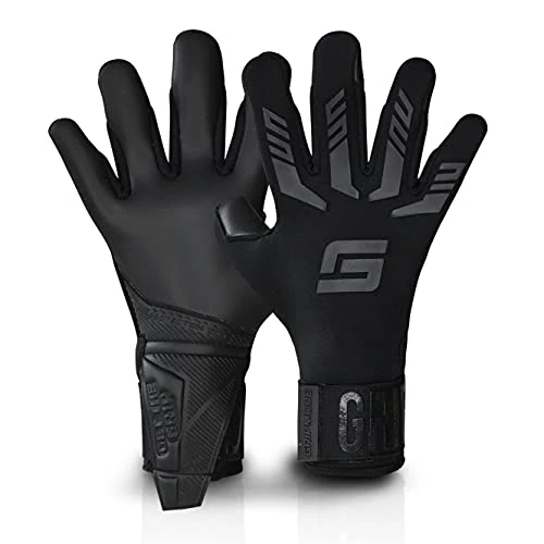 GRIPMODE Blackout Hybrid Torwarthandschuhe I Torhüter Handschuhe mit Belag aus Griptec® Latex für jedes Wetter I Fußball-Torwarthandschuhe für Kinder, Jugendliche & Erwachsene I Größe 7