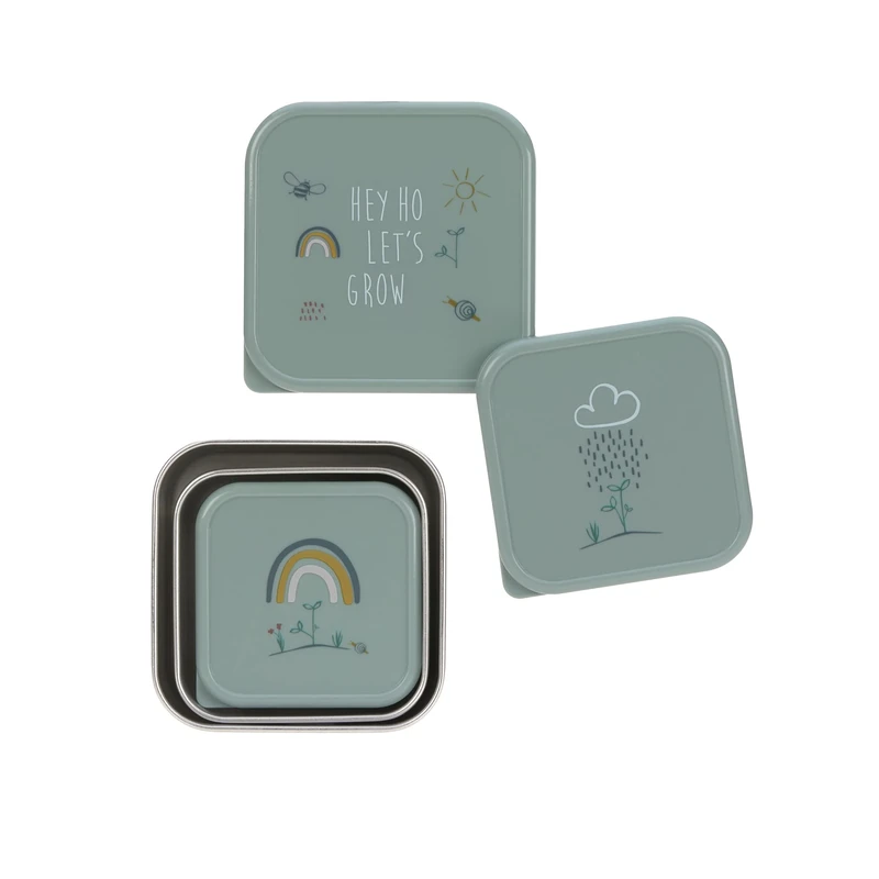 LÄSSIG Snackbox 3er Set Edelstahl 3 Stück Garden Explorer - Image 1