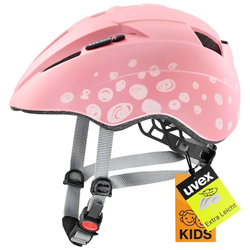 uvex Kid 2 cc - Leichter Kinder-Helm für Kinder - individuelle Größenanpassung - pink Polka - 46-52 cm