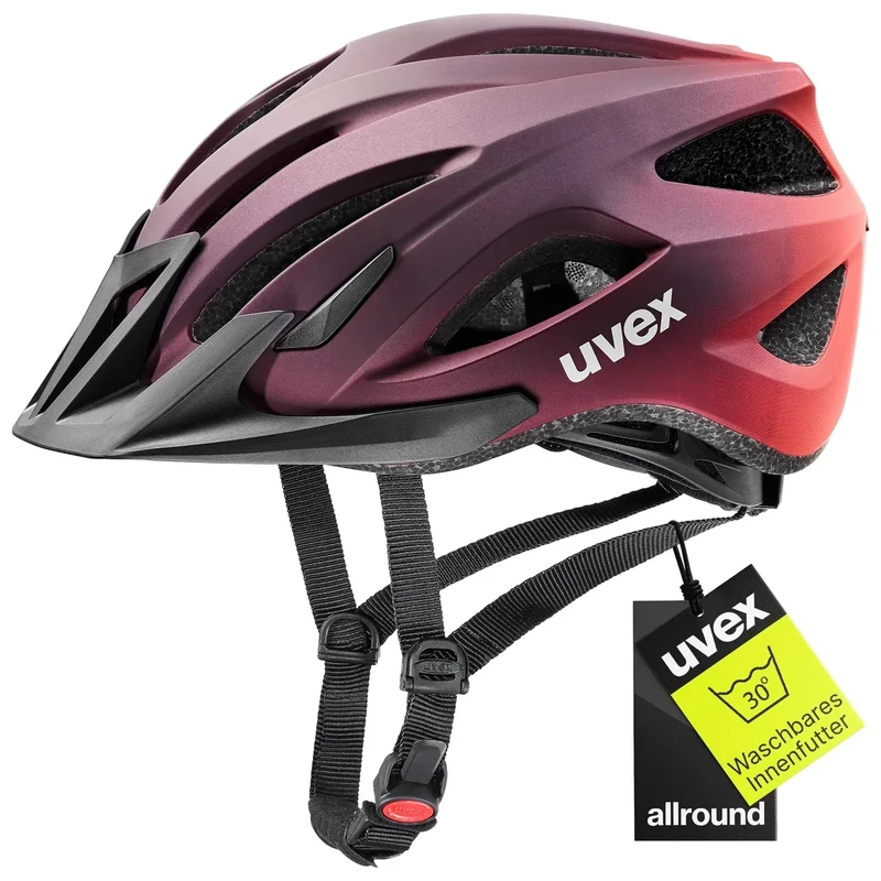 uvex viva 3 - leichter Allround-Helm für Damen und Herren - individuelle Größenanpassung - waschbare Innenausstattung - plum - grapefruit matt - 52-57 cm