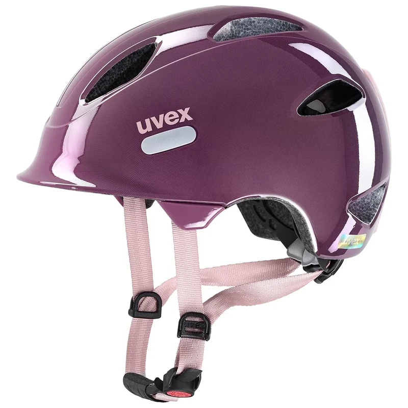 uvex OYO - Leichter Fahrradhelm für Kinder - intergierter Seitenschutz - erweiterbar mit LED-Licht - Plum - dust Rose - 50-54 cm
