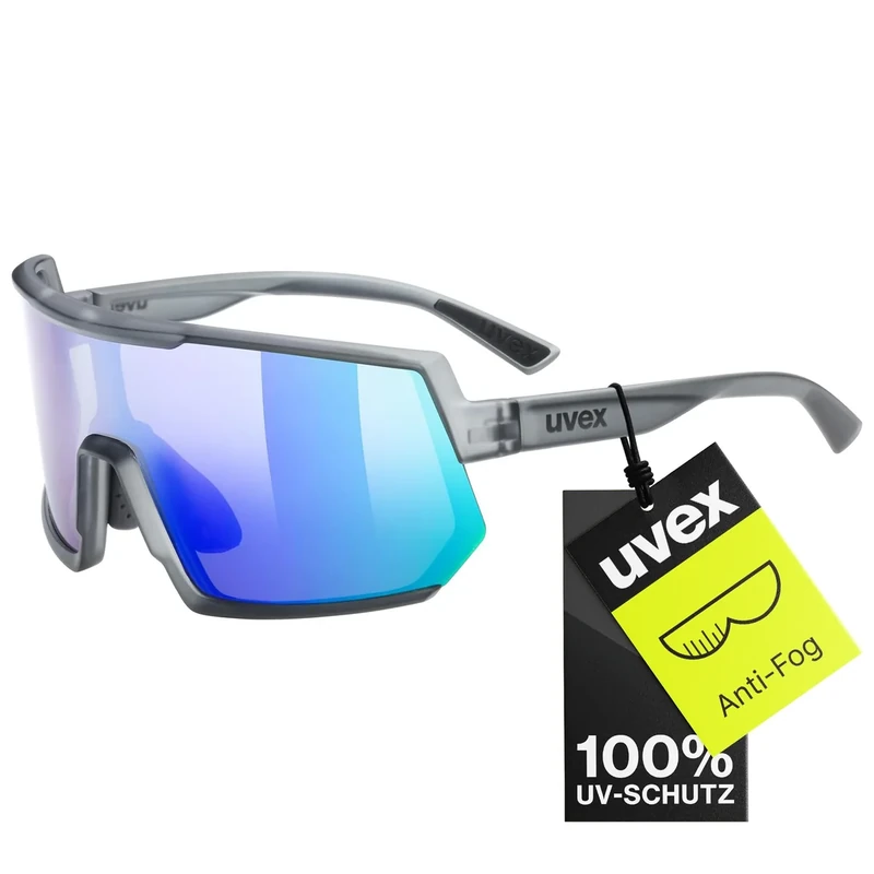 uvex sportstyle 235 - Sportbrille für Damen und Herren - 100% UVA-, B, C Schutz - druckfreier Sitz & perfekter Halt - smoke matt/green - one size