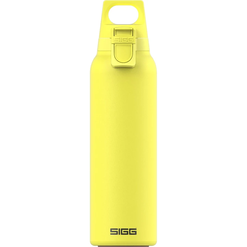 SIGG Hot & Cold ONE Light Ultra Lemon Thermo Trinkflasche (0.55 L), schadstofffreie und isolierte Trinkflasche, einhändig bedienbare Thermo-Flasche aus 18/8 Edelstahl