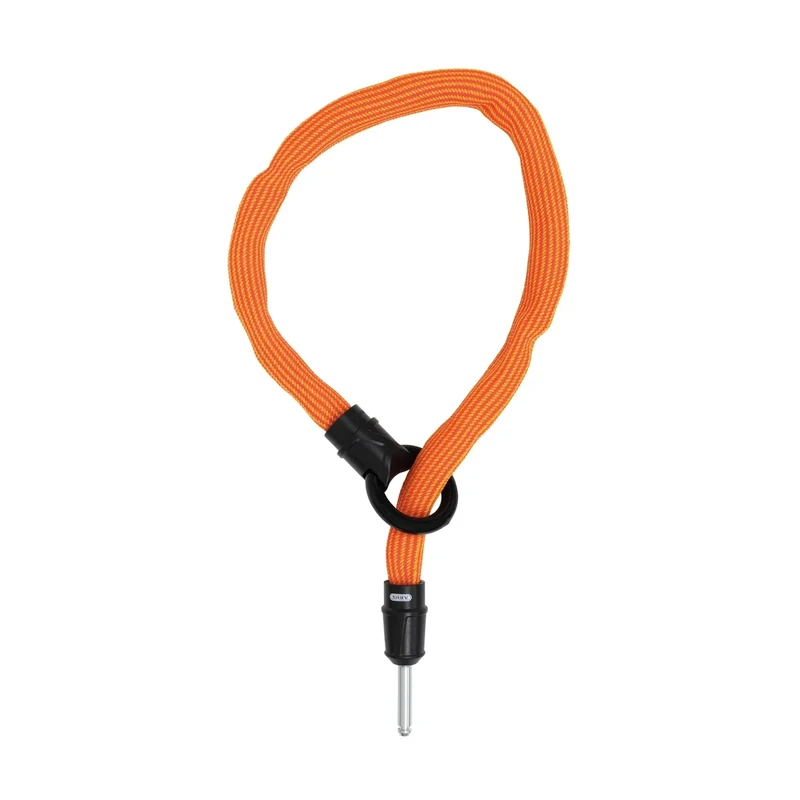 ABUS Rahmenschloss-Einsteckkette IvyTex Adaptor Chain 6KS - Fahrradschloss mit schmutz- und feuchtigkeitsabweisender Hülle - 6 mm Starke Kette - Orange, 100 cm