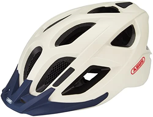 ABUS Stadthelm Aduro 2.0 - Allround-Fahrradhelm mit Licht - in sportivem Design für den Stadtverkehr - für Damen und Herren - Hellgrau, Größe M