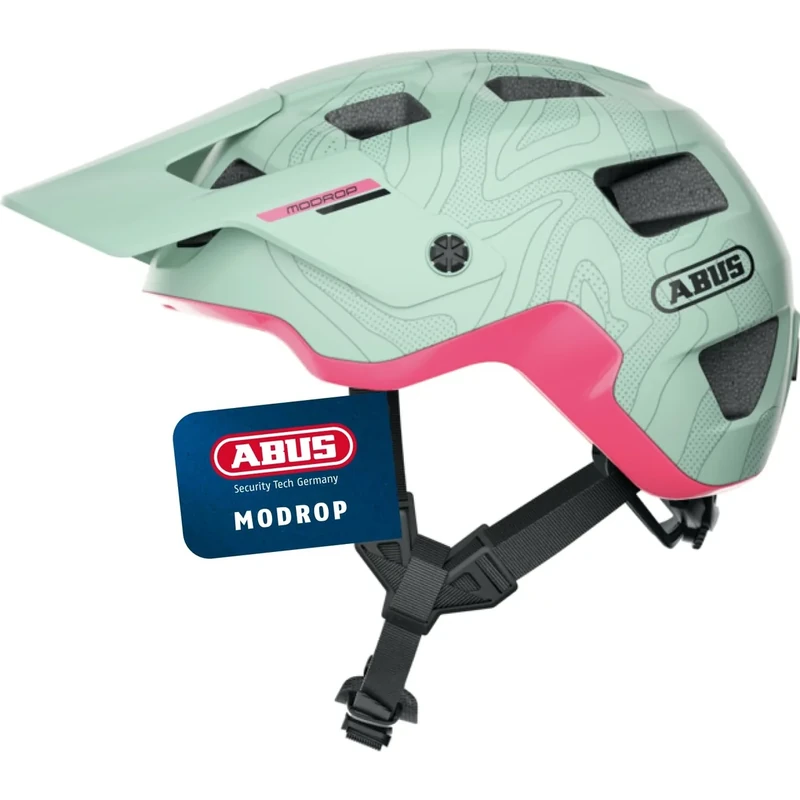 ABUS MTB-Helm MoDrop - robuster Fahrradhelm mit guter Belüftung für Mountainbiker - individuelle Passform - für Damen und Herren - Mintgrün Matt, M