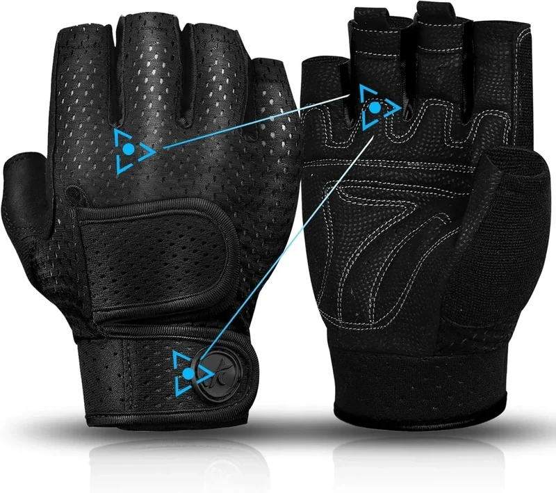 MOREOK Gewichtheber Handschuhe - [3MM Gel] Fitness für Krafttraining, Heben, Training, Rudern, Klimmzüge - Herren Damen - Schwarz - XXL
