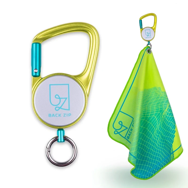 back zip KEENON Sports Mikrofaser Handtuch mit Karabiner Rolle – ideal als Schweißtuch – Wanderzubehör – Mini Handtuch, Sporthandtuch, Gesichtshandtuch schnelltrocknend