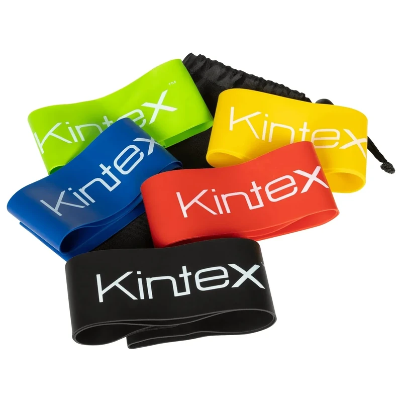 Kintex Mini-Loops Set, 5 Stärken, Fitness-Loop, Gymnastik-Band, Yoga, Pilates, Training, Workout