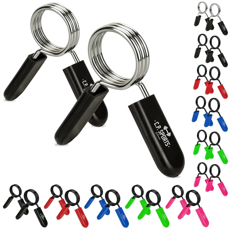 C.P. Sports Federverschlüsse Feder Feststeller Hantelverschlüsse Paare | robuster Stahl | 25mm, 28mm, 30mm Hanteltraining, Krafttraining, Gewichtheben, Bodybuilding, Fitness (28mm, Schwarz)