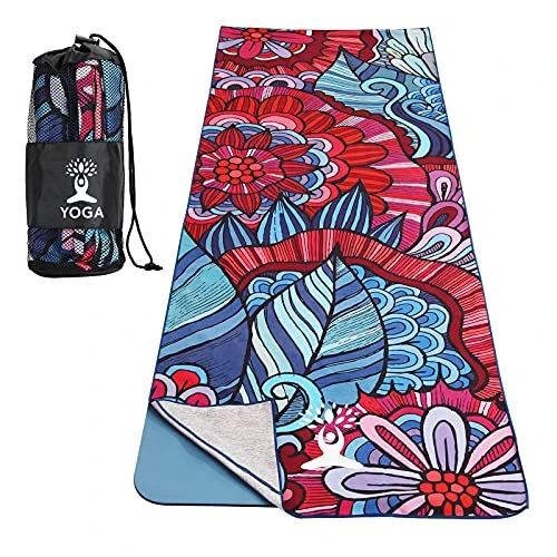 MoKo Yogamatten Handtuch, rutschfest Yoga Handtuch Auflage für Yogamatte Schweißabsorbierend Saugfähig Schnelltrocknend Yogatuch für Pilates Hot Yoga Picknick im Freien - Mandala