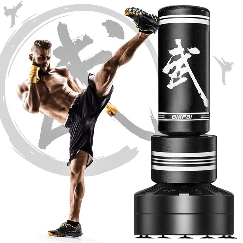 GIKPAL Boxsack Stehend, 67'' Freistehender Standboxsack Kickboxsack mit 2 Handketten, Heavy Duty MMA Boxpartner Standboxsäcke für Kinder Jugentliche Training