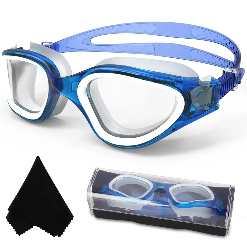 Winline Polarisiert/Nicht Polarisiert Schwimmbrille Erwachsene Jugendliche,Anti-Beschlag-UV-Schutz Wasserdicht klare Sicht einfach einzustellen mit weichen Nasenstegen für Herren Damen - Image 1