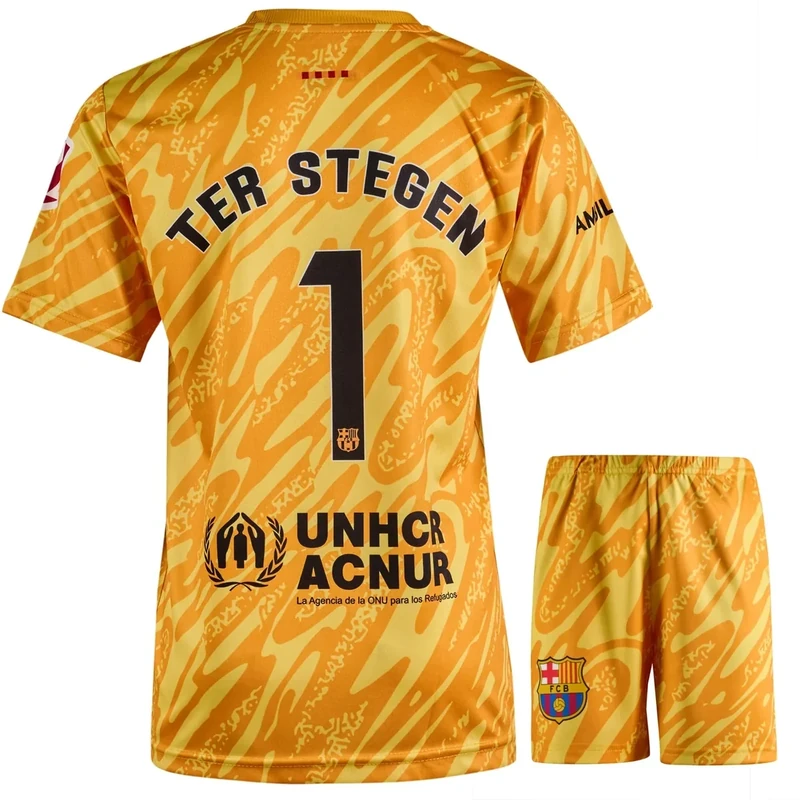 IHIMI Yamal Nr.10 Trikot Kinder Barca Heim-Set Rot-Blau 2025/26 mit Shorts & 4 Kostenlosen Extras Socken Sticker Armband Schlüsselanhänger 164