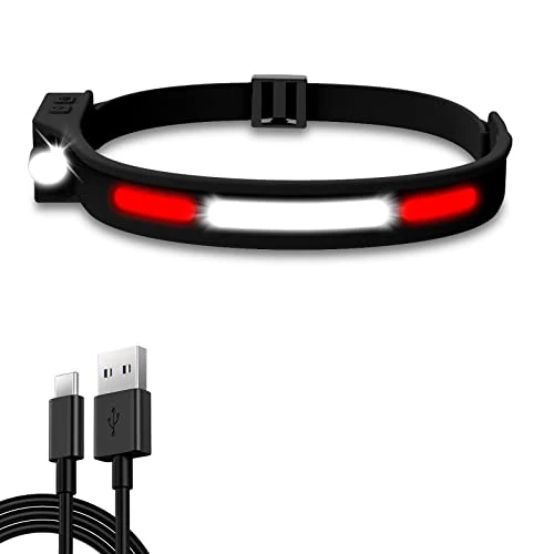 Pristar Stirnlampe Natur Vibes, Head Torch LED Kopflampe 500 Lumen 1200 mAh 5 Lichtmodi Headlight Hand Sensor Motion SOS Lampe Kinder Junge Joggen