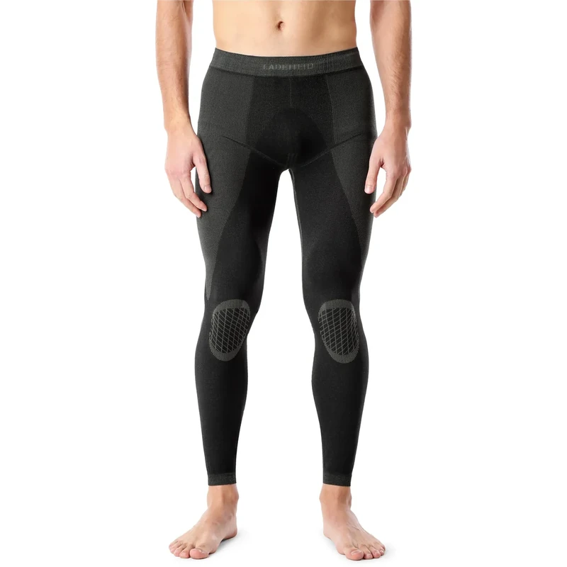 Ladeheid Herren Thermounterwäsche Lange Unterhose Thermoleggings Funktionsunterwäsche für Winter und Sport, thermoaktiv, warm und atmungsaktiv LAGI002 (Schwarz/Khaki, S)
