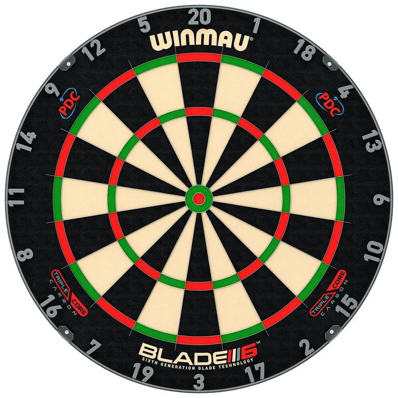 WINMAU Blade 6 Triple Core Carbon Dartscheibe Steeldart Profi Dartboard – Offizielle Turnierspezifikationen, von der PDC empfohlen