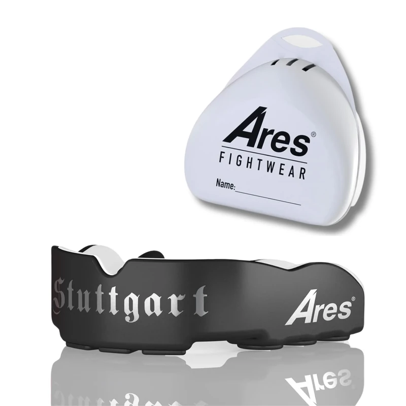 Ares Fightwear® SlimLine Mundschutz Boxen inkl. Aufbewahrungsbox für Kampfsport, MMA & Athleten I Maximaler Zahnschutz dank Optimaler Passform I Profi Mouthguard für Herren & Damen - Image 1