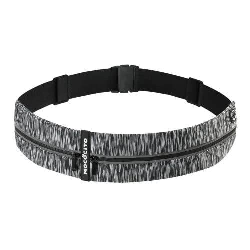 MOCOCITO Laufgürtel für Herren, Sportgürtel, Damen, Laufgürtel mit Reißverschluss, Sportgürtel, wasserdicht, für Laufen, Fitnessstudio, Reisen im Freien, Schwarz-07,…