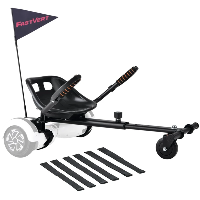 Fastvert Umweltfreundlich Hoverboard Sitz mit Sicherheitsflagge & Handguard – Kompatibel mit 6.5'', 8'', 8.5'', 10'' Hoverboards – Sicheres & Spaßiges Fahrvergnügen für Kinder und Teenager!